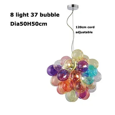 Modern Colorful Glass Ball Chandeliers For Living Bedroom Pendant Lamp Lustres Para Sala De Jantar Hanging