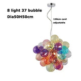 Modern Colorful Glass Ball Chandeliers For Living Bedroom Pendant Lamp Lustres Para Sala De Jantar Hanging