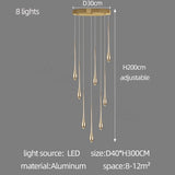 Nordic Style LED Modern Pendent Lamp Suitable For Villa Staircase Pendant Double-Layer Attic Ceiling Lamp Living Room Chandelier