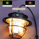 Vintage Style Ceramic Wick Camping Light Rechargeable LED Super Bright Camping Light 4 Lighting Modes Waterproof Outdoor Light