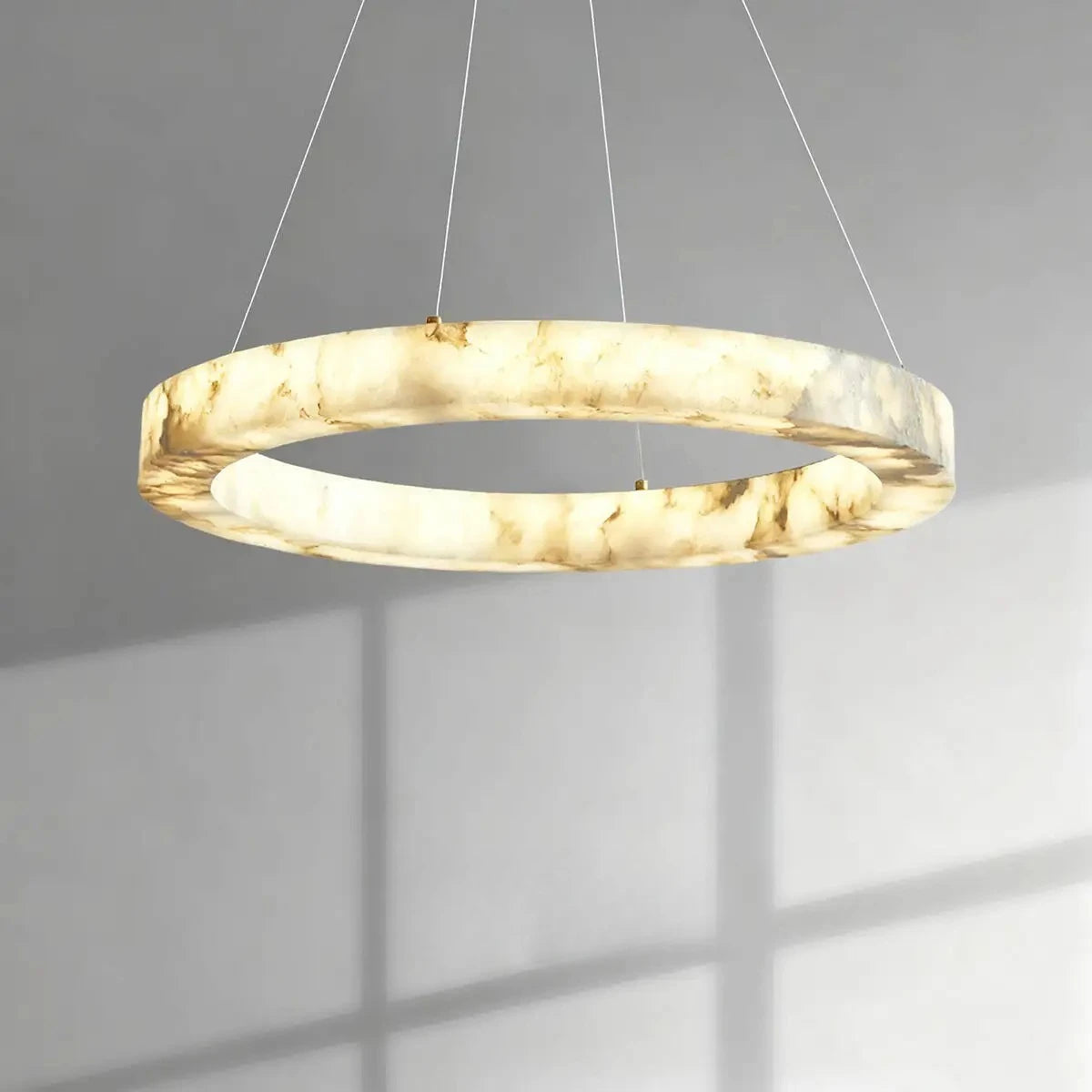 Faux Marble Round Pendant Light Artificial Stone Creative Hanging Lamp Living Room Dining Room Study Hotel Resin Ceiling Light