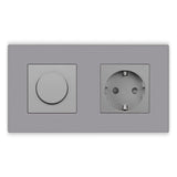 Dimmer Light Switch Rotary Knob Glass Mechanical LED Dimmable Wall Mounted Switches EU Standard Switches
