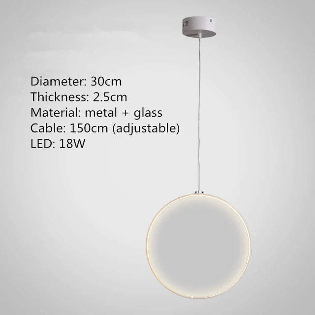 Pendant light LED Round clear glass light fixture Hotel Hall Living room lamp Restaurant designer pendent light