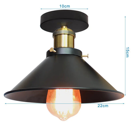 Vintage Retro Ceiling Light Flush Mount Lamp Shade Industrial Lights Lighting for Indoor Bedroom Kitchen Living Room Home Decors