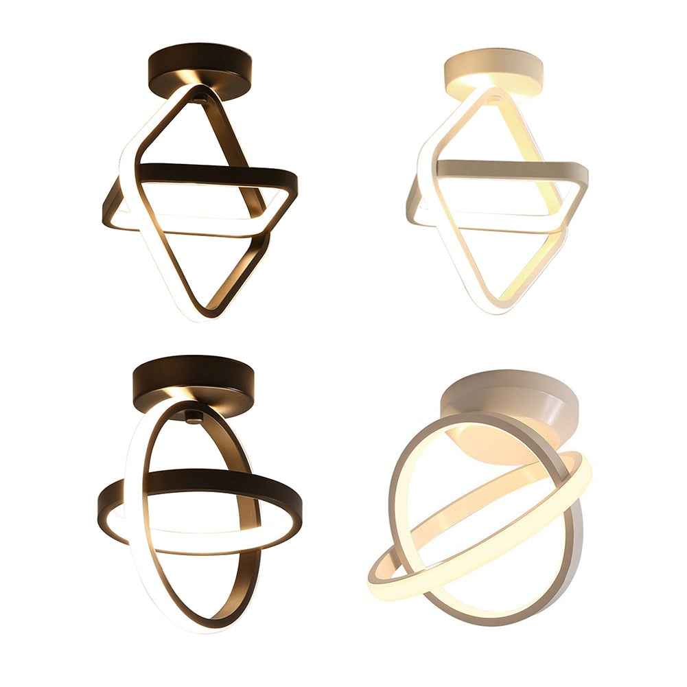 Small Modern LED Ceiling Light 2 Rings Creative Design Ceiling Lamp Indoor Lighting Fixtures Hallway Balcony Aisle Office Lustre