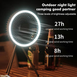 2 in1 Camping Fan Multifunction Home Appliances Usb Rechargeable Desk Tripod Stand Ceiling Cooling Fan With LED Night Light
