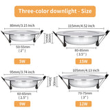 6/12PCS Led Downlight Recessed Ceiling Lamp 5W 9W 12W 15W Three-Color Dimmable/Cold white/Warm white 110V/220V Led Spotlight