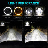 7 Inch LED Headlights for Jeep Wrangler Off Road suzuki samurai led Spotlights 7 inch Headlamp Angel Eyes DRL Running Lamp H4 H13