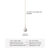 Nordic White Glass Ball LED Pendant Lamp Dining Room Chandeliers Decoration Maison  Applicable To Hall Bed Room Lighting