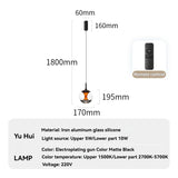 Modern Glass Pendant Light with Knob Switch - Bedside Hanging Night Light