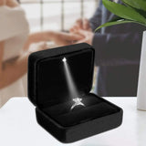 Luxury Velvet LED Light Ring Box - Luminous Jewelry Organizer for Proposal & Wedding