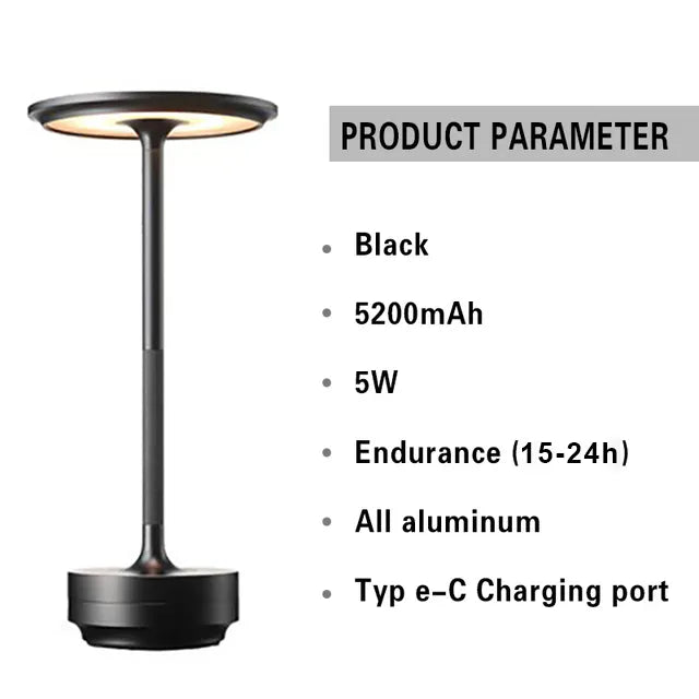 5200mAh Table lamp Light Restaurant Bar Desk Lamp Dimming Atmosphere Waterproof IP40 USB Charging Touch Switch Decoration Lamp