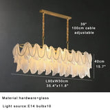 Luxury Glass Chandelier with Pearl Accents - Modern Ceiling Pendant Light Fixture for Living Room, Dining Room & Bedroom