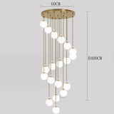 2026 Nordic White Ball Chandelier Lights Modern Led Long-Line Minimalist Lamp Living Room Villa Hotel Spiral Staircase Decor Lam