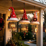 Glowing Santa Hat Chandelier - Warm Glowing Christmas Ornaments Hanging Chandelier Xmas Decoration for Porch Festive Decor