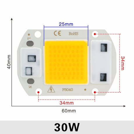 110V 220V LED Chip 10W 20W 30W 50W COB Chip No Need Driver LED Lamp Beads for Flood Light Spotlight Lampada DIY Lighting