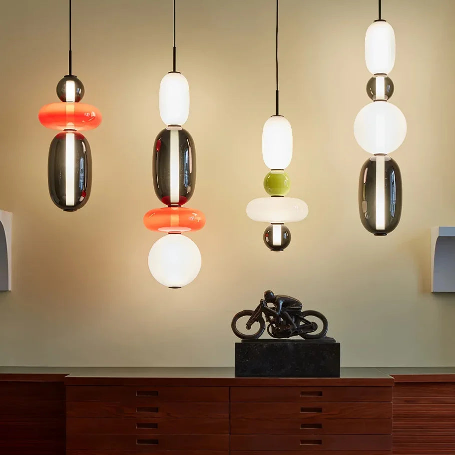 Candy Glass Chandelier Creative Hanging Lamp Pendant Light Ceiling Suspension for Loft Living Dining Room