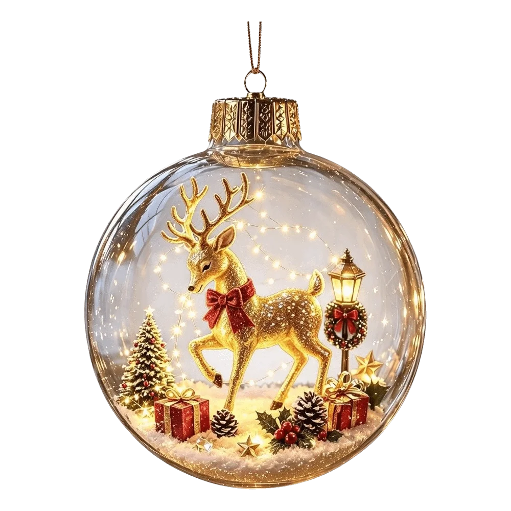 Luminous Transparent Christmas Hanging Ball LED Lights Snowman Christmas Tree Decor Elk Sock Xmas Tree Ornaments Christmas Tree