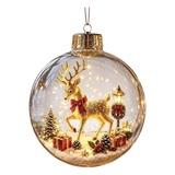 Luminous Transparent Christmas Hanging Ball LED Lights Snowman Christmas Tree Decor Elk Sock Xmas Tree Ornaments Christmas Tree