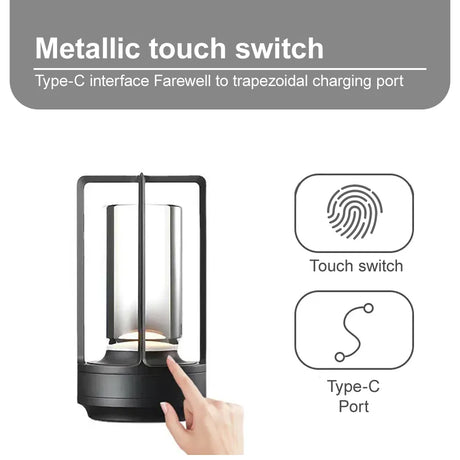 LED Cordless Table Lamp industrial style Metal Desk Lamps Outdoor Camping Atmosphere Light Restaurant Creative Night Lights