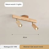 2026 Nordic Walnut Wood Ceiling Chandelier For Living Room Dining Room Aisle Entrance Corridor Lamps With Spotlights For Wall Pi