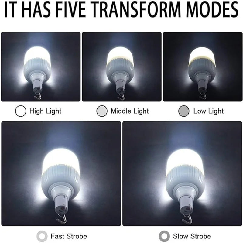 USB Light Bulb Smart Led Spotlights Outdoor Camping Lamp IP65 Waterproof Portable With Hook Garden BBQ Tent Emergency Lighting