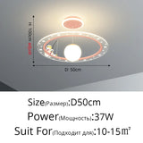Children's Room Light Creative Space Astronaut Room Pendant Light Cartoon Starry Sky Eye Protection Light Dimmable with Remote