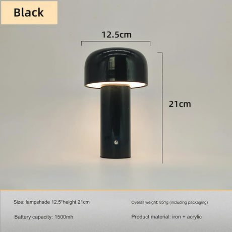 Mushroom Lamp Rechargeable Table Lamp LED Touch Desk Lamp 3 color Dimming for Cafe Restaurant Study Room Decoration Night Light