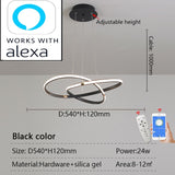 Modern Pendant LED Chandelier Lamp AC110-240V Hanging Chandelier Lights for Dinning Bed room Kitchen Alexa Google Home