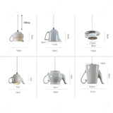 Ceramic Led Pendant Light Modern Tea Cup Teapot Hanging Lamp Kitchen Dining Room Lights Bar Cafe Home Decor Lighting Fixtures