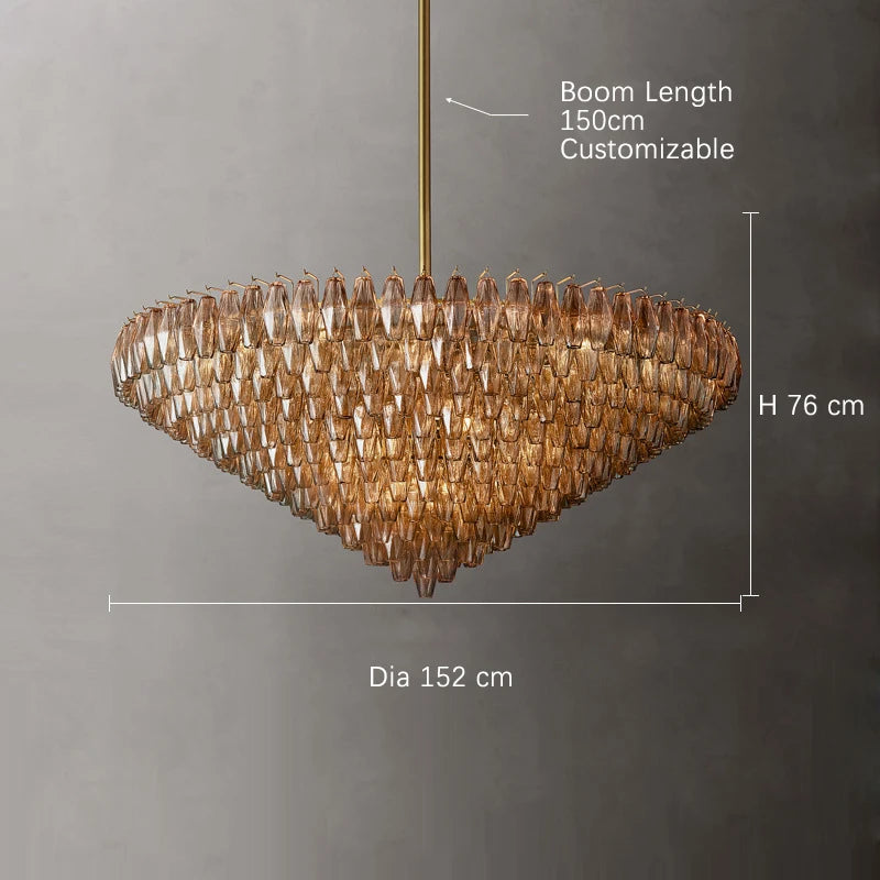 2025 Contemporary Glass Pendant Lamp Round Rectangle Chandelier Silver Black Finish Adjustable Ceiling Light Villa