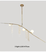 Designer G9 Chandelier Gold Tassel Led Glass Pendant Chandelier Lighting Living Room Rod Hanging Lamp Fixtures Room Decor