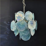 Modern Murano Glass Disc Chandelier Metal Gold Silver Dimmable Ceilings Lustre for Restaurant Hotel Bedroom