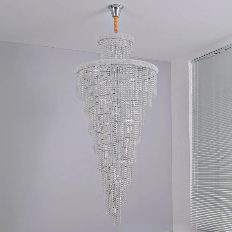 Luxury Crystal Chandeliers Lights Ceiling Light Fixture Decorate Living Room Loft Stairs Pendant Lights Lighting Lamps Żyrandol
