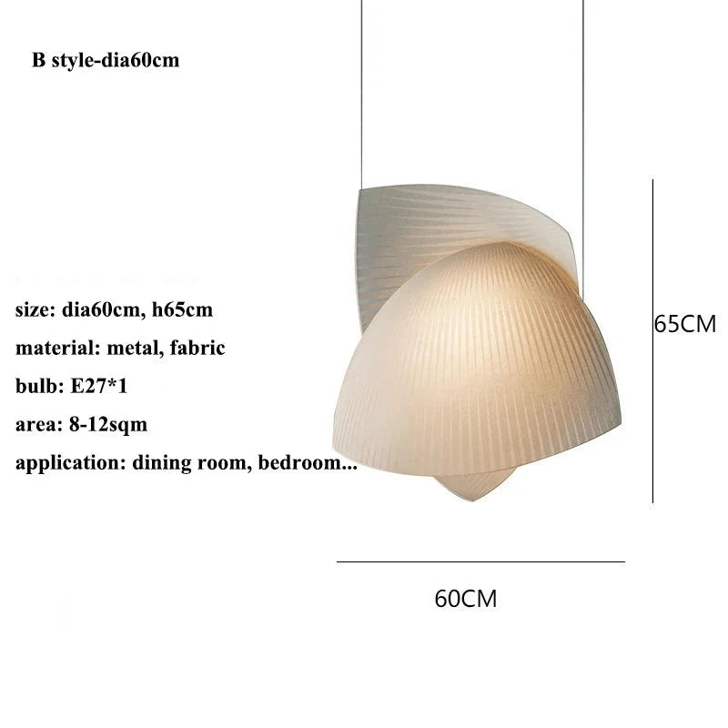 Modern Designer Wabi-Sabi Fabric Led Pendant Light Living Dining Room Led Chandeliers Lighting Home Decors Hanging Lamp Luminaire