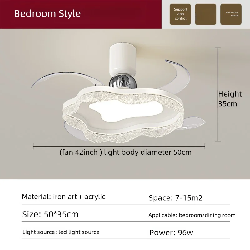 Fan Light 2026 New Living Room Light Luxury High end Italian Minimalist Restaurant Ceiling Fan Light Whole House Lighting Fixtures
