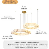 Artificial Marble Pendant Light (Imitation Alabaster) - Modern LED Ceiling Hanging Lamp Fixture for Living Room, Dining Room, Hotel & Villa Decor