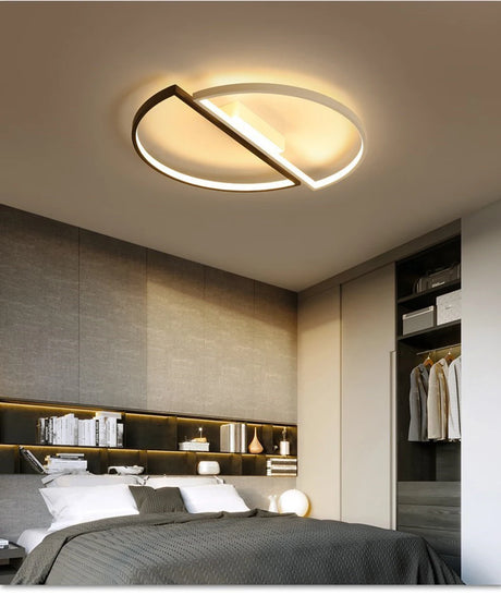 Modern LED Ceiling Lights 42W 52W Semicircle Ceiling Lamp AC85-265V Nordic Chandelier Led Lights for Home Living Room Decoration