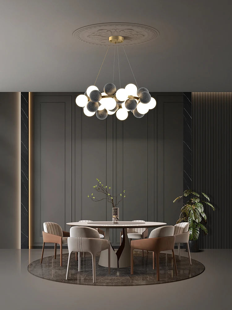 2026 Modern Glass Bubble Chandelier - Dimmable Art Deco Hanging Lamp