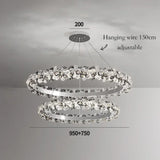 Simple Mix and Match Crystal Chandelier Living Room Ring Decorative Lights Luxury Stainless Steel Glossy Island LED Lights