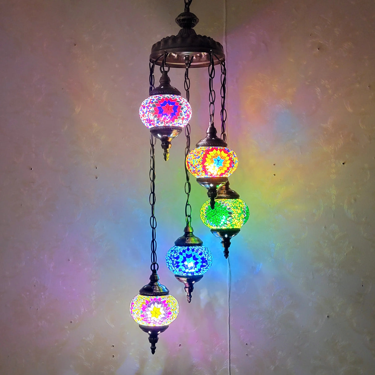 Turkish style mosaic Chandelier Glass Lantern Art Pendant Lamps Living room hotel hall restaurant dining room Hanging lights