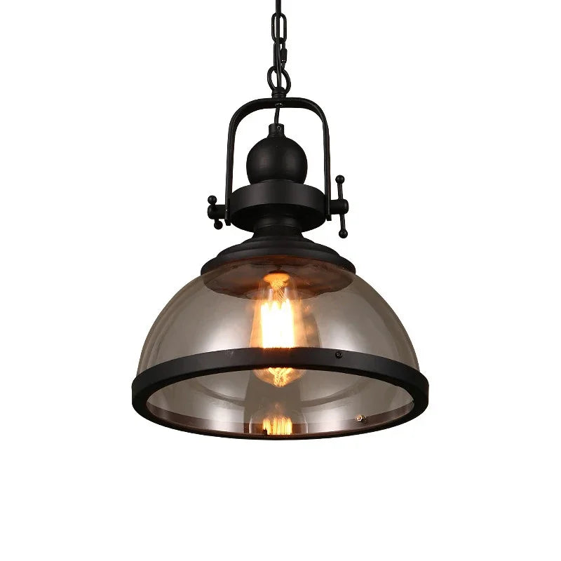 Iron LED Pendant Lights Loft Industrial Kitchen Hanging Lamp for Dining Room Decors Home Light Fixtures Glass Lampshade