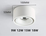 Recessed Led Light Spot Plafond Led Downlight Surface COB 9W 12W 15W 18W Dimmable Ceiling Lamps AC110 220v Room Round Bedroom