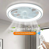 Modern Thin Ceiling Fan Light, White Silent Ceiling Fan, Remote Control, Unlimited Dimming, 6 Wind Power, Bedroom Living Room