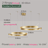 Nordic modern chandelier simple ring light led pendants round lamps