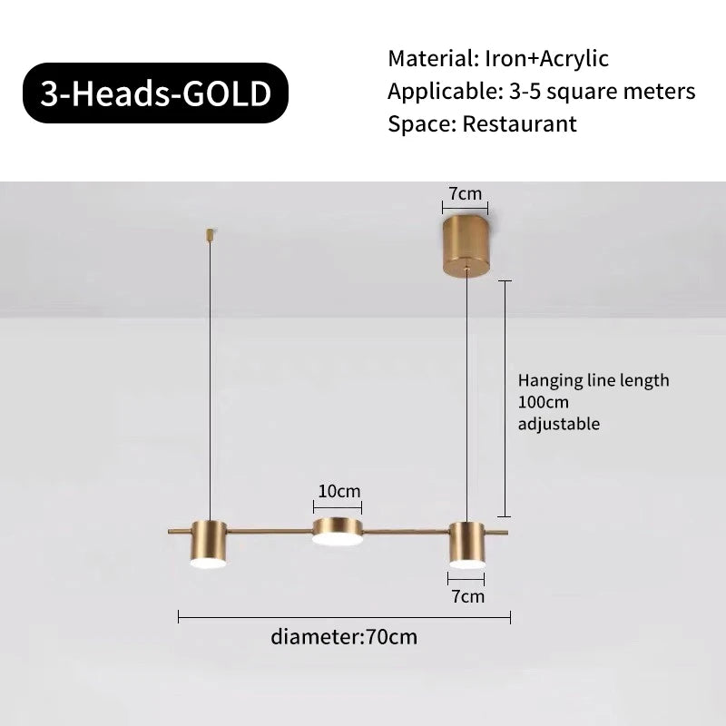 Nordic Modern Creative Chandelier - Adjustable LED Ceiling Light for Dining Room