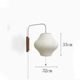 Japanese Wabi-Sabi Silk Fabric Wall Sconce Lamp - Minimalist Textile Wall Light Fixture for Living Room, Bedroom, Porch & Hotel Corridor Decor