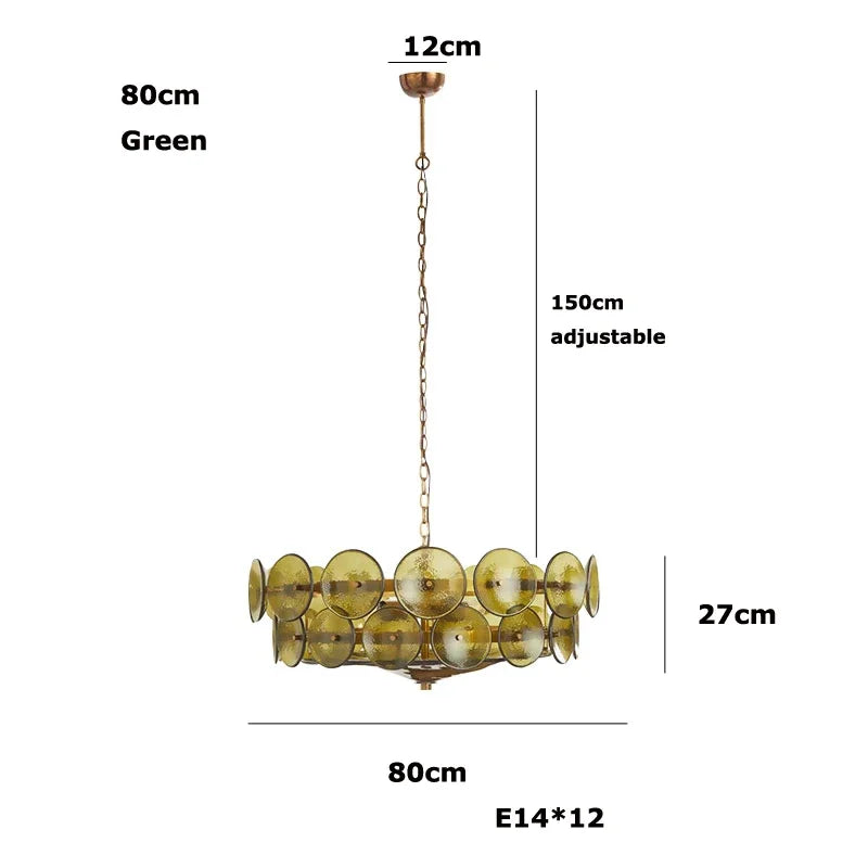 Lorenzo Chandelier Vintage French Living Room Hanging Lamp Orange Chandelier Villa Bedroom Dining Room Medieval Round Large Lamp