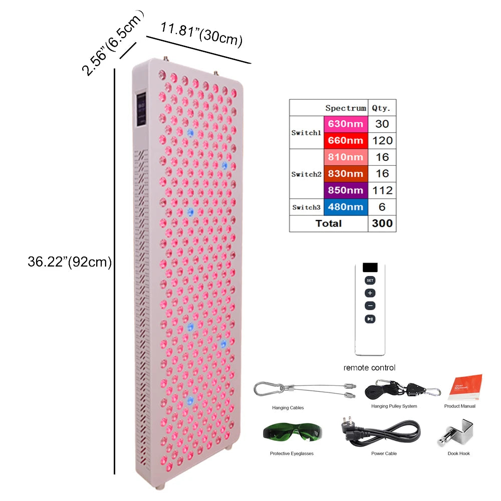 Red Light Therapy LED Panel -630nm 660nm 810nm 830nm 850nm Red Light Panel Home Use