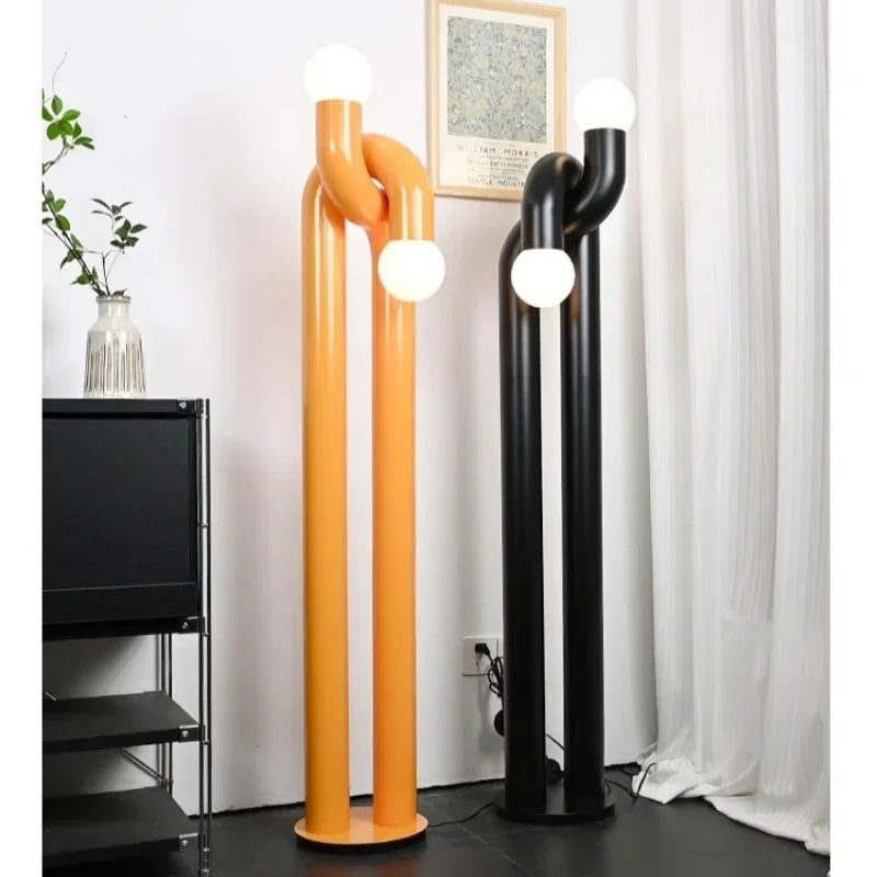 Designer Creative Iron LED Floor Lamp Modern Living Dining Room Bedroom Study Atmosphere Vertical Art Light Home Decor Lighting